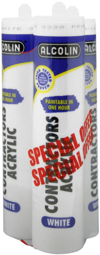 Picture of Acrylic Sealant 260ml x 3 White Contractors Value