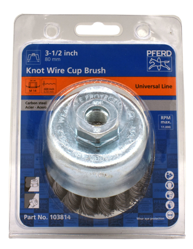 Picture of Wire Cup Brush  80mm Knotted Steel M14 Universal