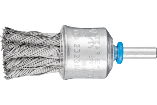 Picture of Wire End Brush 23x23mm Knotted Inox 6mm Shank