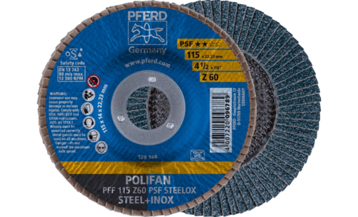 Picture of Flap Disc 115mm Z 60Grit PS-FZ Flat PFF Steelox