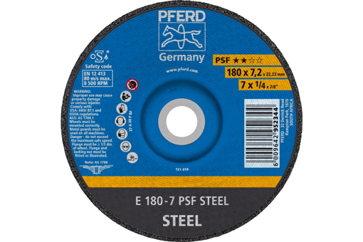 Picture of Grinding Disc Steel 180x7.0x22 PS-F