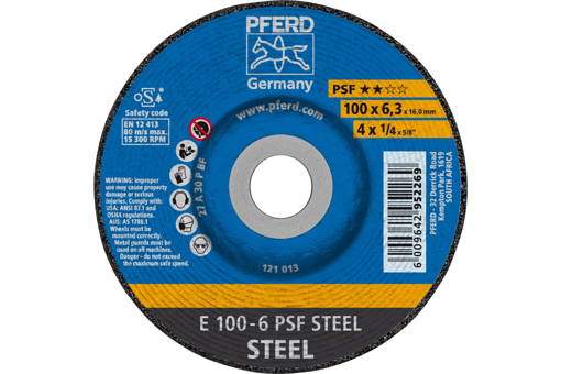 Picture of Grinding Disc Steel 100x6.0x16 PS-F