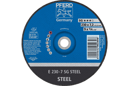 Picture of Grinding Disc Steel 230x7.0x22 SG-E
