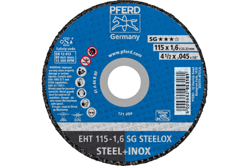 Picture of Cutting Disc Steelox 115x1.6x22 SG-E Flat