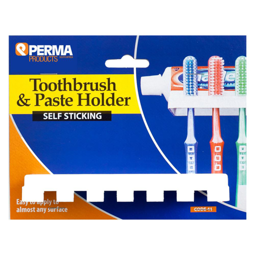Picture of Toothbrush & Toothpaste Holder - White - Stick On