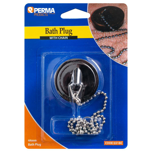 Picture of Plug Bath With Chain - Black Rubber