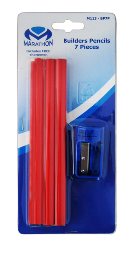 Picture of Builders Pencil - 7 Pack - Includes Sharpener