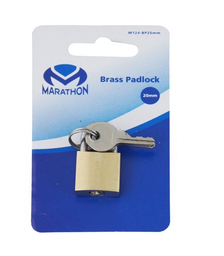 Picture of Padlock 20mm Brass Blister Pack