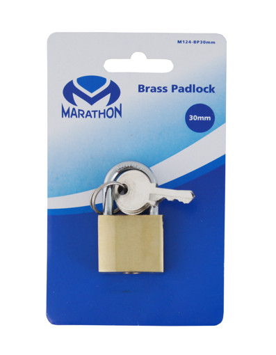 Picture of Padlock 30mm Brass Blister Pack