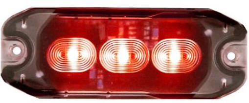 Picture of Strobe Light Red  3 LED Slimline 12/24V 80mm