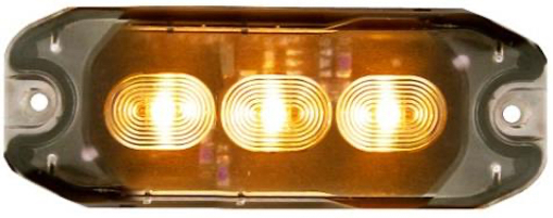 Picture of Strobe Light Amber  3 LED Slimline 12/24V 80mm