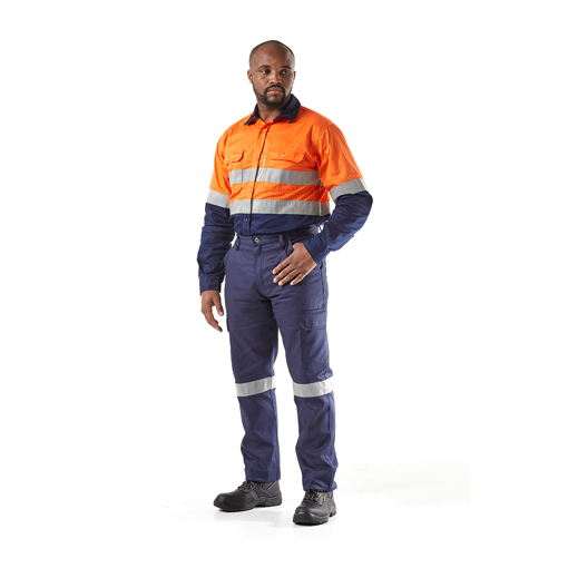 Picture of Shirt Long Orange/Navy Reflective Vent 5X-Large