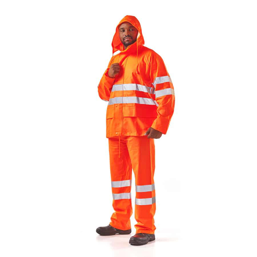 Picture of Rain Suit Orange+Reflect PU Hydroplus Medium