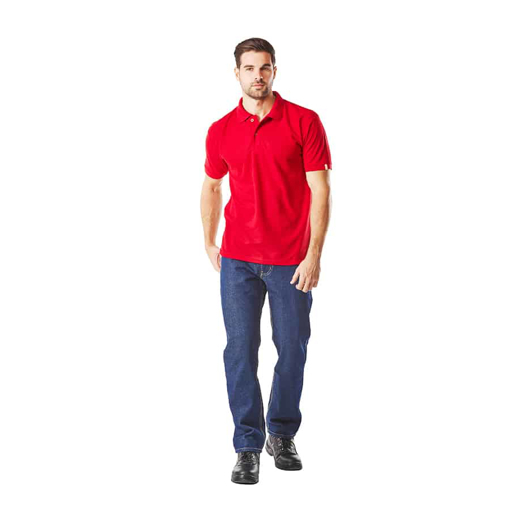Picture of Golf Shirt Pique Knit Red Medium