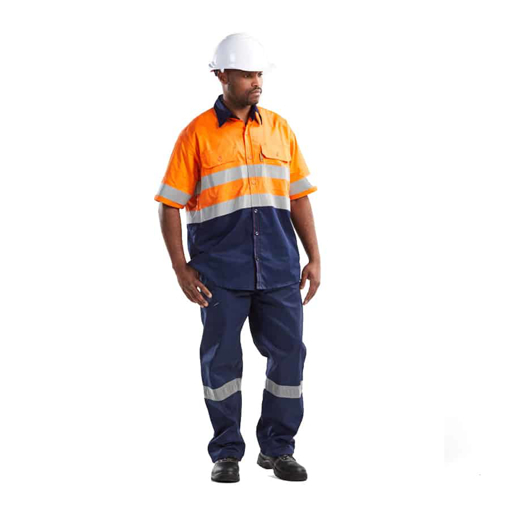 Picture of Shirt Short Orange/Navy Reflective 4X-Large