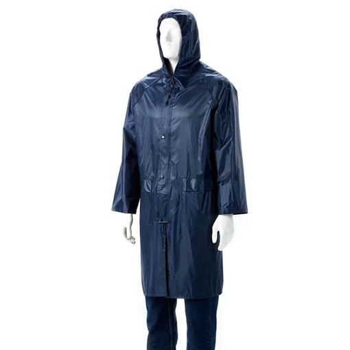 Picture of Raincoat Rubberized Navy Blue PVC Large