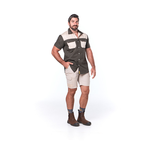 Picture of Shirt Short Horizon Olive Green+Khaki Medium