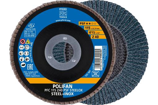 Picture of Flap Disc 115mm Z 40Grit PS-F Conical PFC Steelox