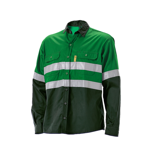 Picture of Shirt Long Hi-Vis Green/Olive Green Large