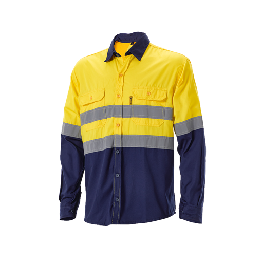 Picture of Shirt Long Hi-Vis Yellow/Navy 3X-Large