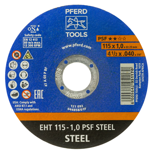 Picture of Cutting Disc Steel 115x1.0x22 PS-F Flat