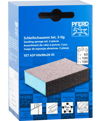 Picture of Sanding Sponge Set  69x 98x26mm 4 Sided 3pc A60-18