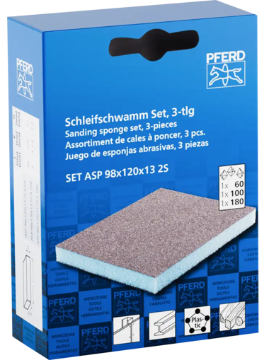 Picture of Sanding Sponge Set  98x120x13mm 2 Sided 3pc A60-A1